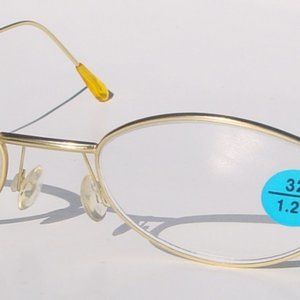 (NWT) Vintage 90's Mini Oval Metal Reading Glass +1.75 (M.Gold)
